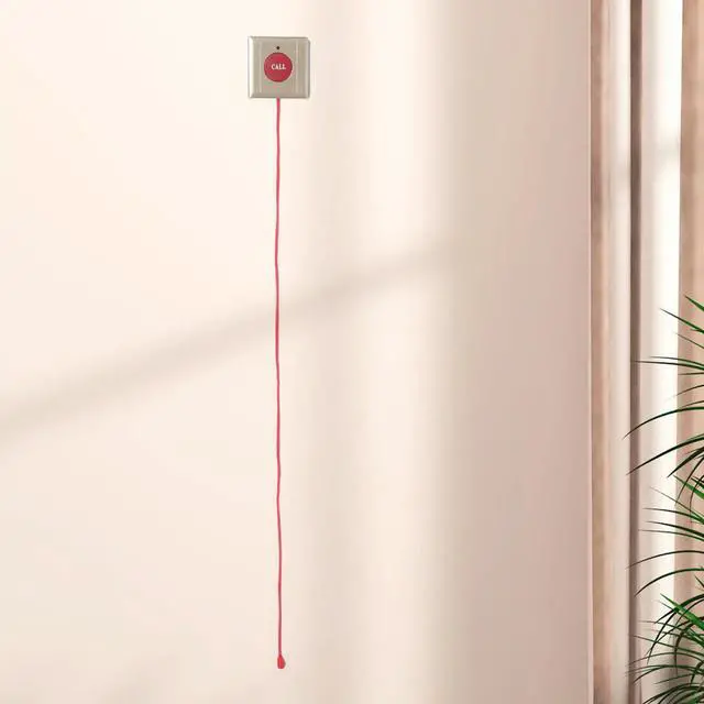 Alt view image 2 of 3 - Emergency Sos Pull Cord Button for Elderly Seniors in Nursing Homes Hospitals Bathrooms Homes Immediate Alert Safety System