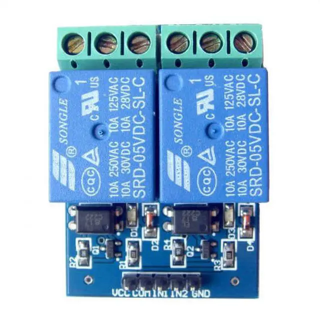 Alt view image 3 of 6 - 2 Way Relay Module 5V 10A Optocoupler Isolated Relay Onboard Power Supply Led Indicator with Output Signal Indication Relay