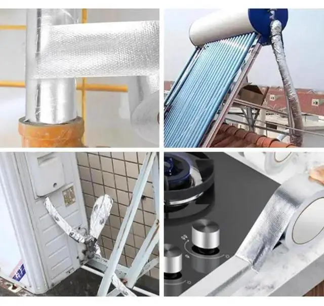 Alt view image 3 of 3 - Exhaust Pipe Insulation Tape Exhaust Heat Tape Manifold Downpipe High Temperature Bandage Tape Silver Adhesive Tape 20m*5cm