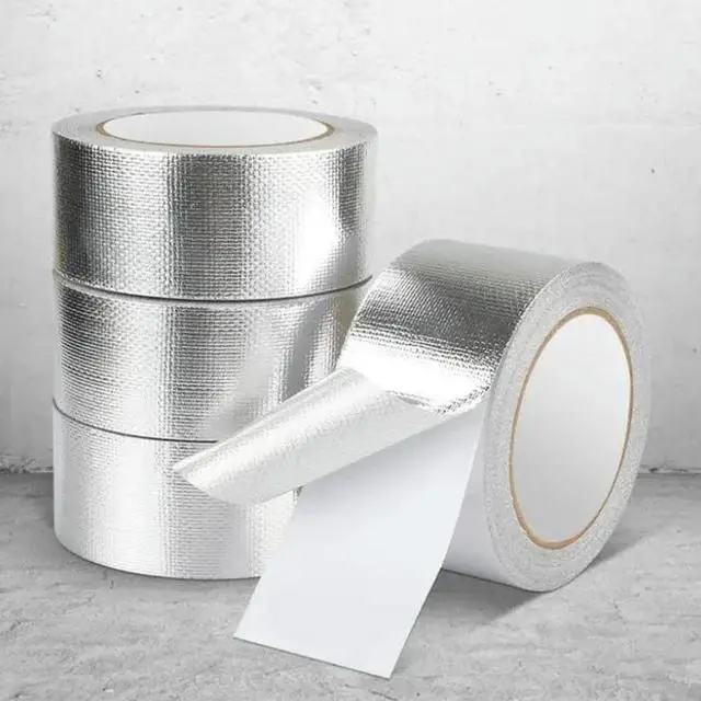 Alt view image 2 of 3 - Exhaust Pipe Insulation Tape Exhaust Heat Tape Manifold Downpipe High Temperature Bandage Tape Silver Adhesive Tape 20m*5cm