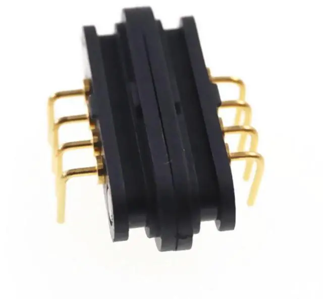 Main image of 1Pairs Spring-Loaded Magnetic Pogo pin connector 4 pin Pitch 2.5 mm through hole Angled male female 2A 36V DC Power Charge Probe