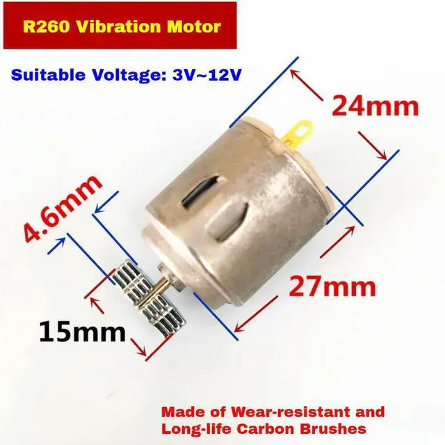 Alt view image 2 of 3 - R260 Circular Vibration Motor 3V-12V Vibration Head Mini DC Massager Brush Motor with Large Vibration Force Motor 1PCS