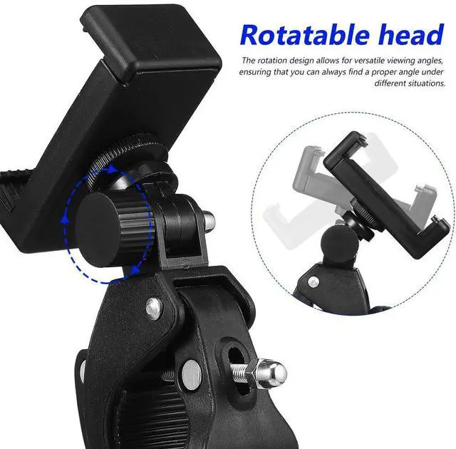 Alt view image 2 of 3 - 1 Set 180 ° Mic Stand Phone Holder Adjustable Phone Microphones Stand Phone Clip Phone Mount Mic Stand Mic Clamp Phone