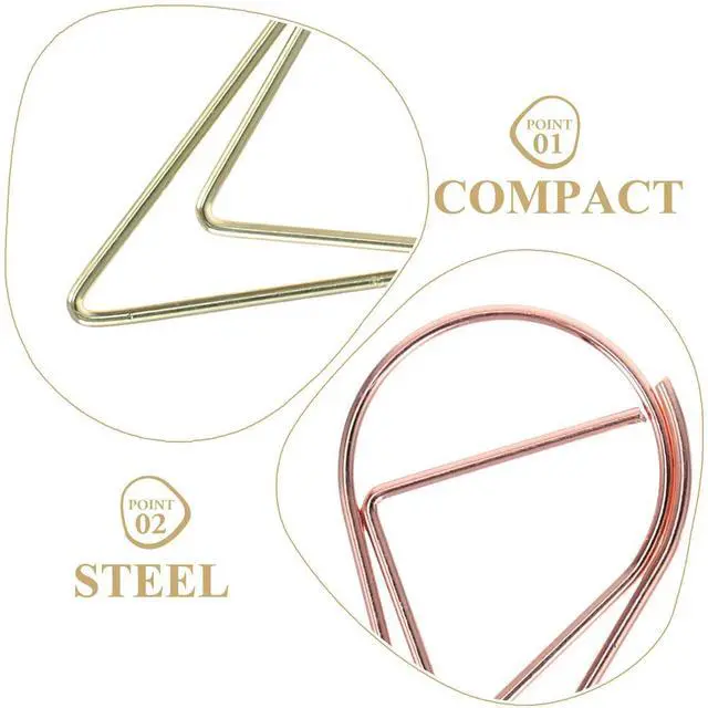 Alt view image 2 of 3 - 100Pcs Teardrop Paper Clips l Waterdrop Shaped Small Cute Document Clips Office Supplies Decorative Wedding Invitation