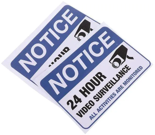 Alt view image 2 of 3 - 2Pcs Monitored Warning Stickers Premium Adhesive Video Surveillance Decals Security Warning Sticker for Public Places Shops