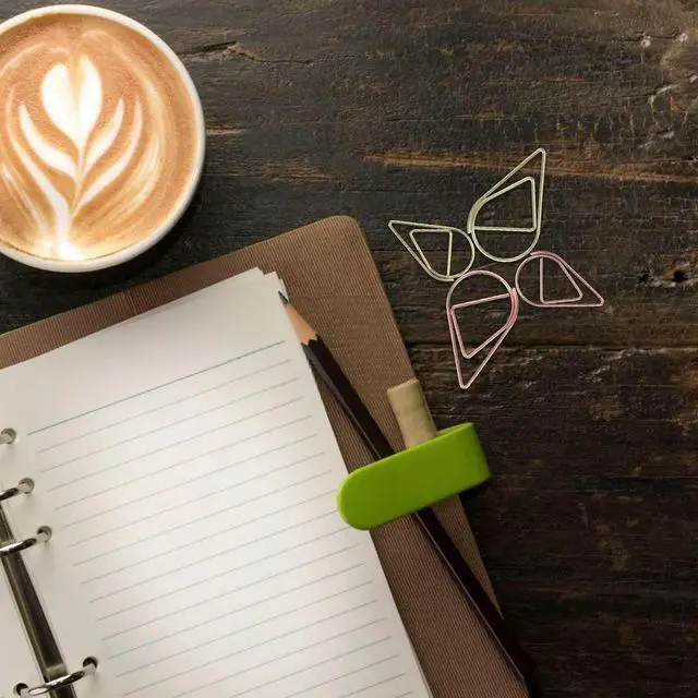 Alt view image 3 of 3 - 100Pcs Teardrop Paper Clips l Waterdrop Shaped Small Cute Document Clips Office Supplies Decorative Wedding Invitation
