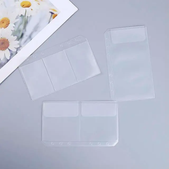Main image of 12Pcs A6 PVC Receipt Filing Bag Waterproof Business Card Pouch 6 Ring Binder Pocket Organizer Clutter Free Study Work Stationery
