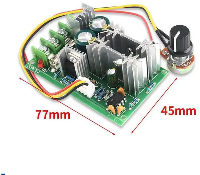 Alt view image 2 of 3 - 12V 24V 36V 48V PWM Motor Speed Controller Switch DC10-60V Motor Speed Controller 20A Current Voltage Regulator Drive Module