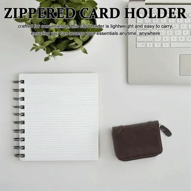 Alt view image 2 of 3 - Accordion Card Holder Zipper Wallet Compact Faux Multi-Slot Organizer for Travel Business Credit Cards Id