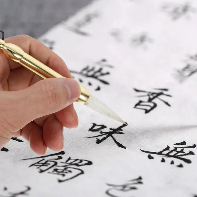 Alt view image 3 of 3 - Mini Pocket Chinese Calligraphy Brush with Copper Rod Handle Soft Bristle for Writing Painting Watercolor Landscape Sumi Brush