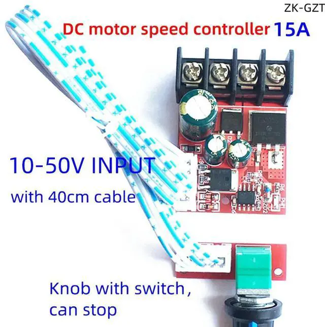 Alt view image 2 of 3 - DC 10V-50V 15A DC PWM Motor Speed Controller Module LED Dimmers Board High-Power LED Dimmer Speed Controller Module with Switch