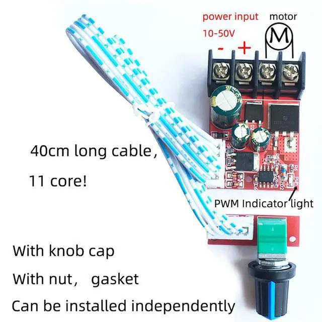 Alt view image 3 of 3 - DC 10V-50V 15A DC PWM Motor Speed Controller Module LED Dimmers Board High-Power LED Dimmer Speed Controller Module with Switch