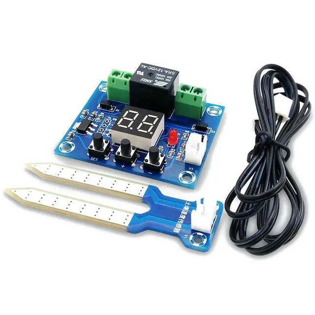 Alt view image 2 of 3 - DC 12V Soil Humidity Sensor Controller Irrigation System Automatic Watering Module Precise Digital Display Humidity Controller