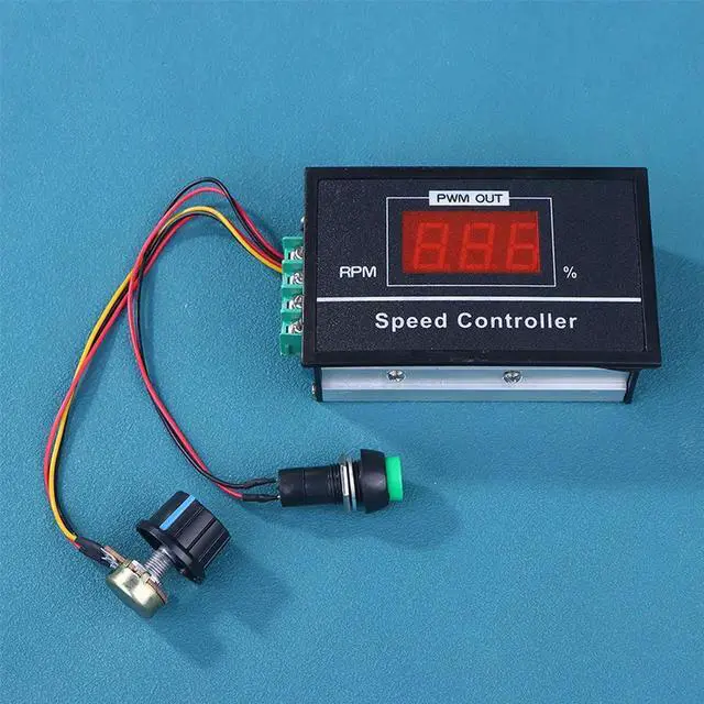 Alt view image 3 of 3 - DC 6-60V 6V 12V 24V 48V 30A Digital Display PWM DC Motor Speed Controller Regulator Motor Speed Controller W/ Start Stop Switch