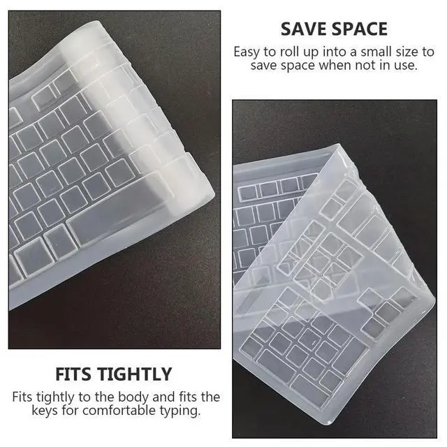 Alt view image 2 of 6 - 2Pcs Silicone Keyboard Film Waterproof Protective Cover for Mk270 Dust Crumb Splash Resistant Soft Tough Material Rolle