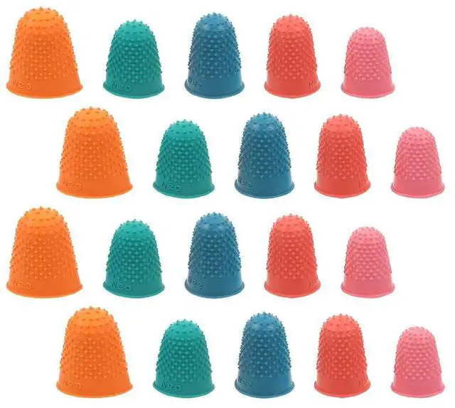 Alt view image 2 of 6 - 20Pcs Rubber Finger Covers Ergonomic Flexible Grip Fingertip Guards for Writing Thumb Protection Money Counting Finger Safety