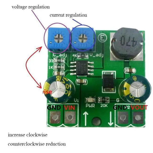 Alt view image 3 of 6 - 15W Constant Current Constant Voltage Module 8-32V to 2-30V Voltage Step-down Convert Board LED Motor Controller Power Supply