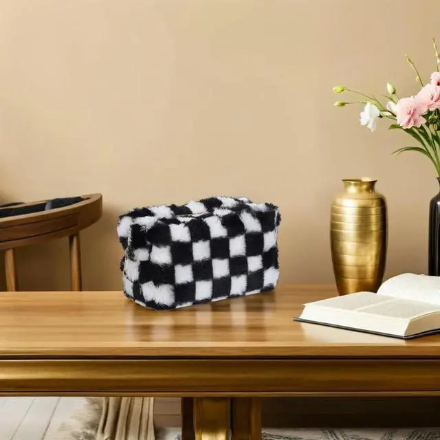 Alt view image 2 of 6 - Checkered Pencil Case Large Capacity Zipper Pen Bag Stationery Organizer Compact Pencil Pouch for School Office Travel
