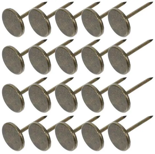 Main image of 100Pcs Flat Head Thumb Tacks for Wall Hanging Iron Decorative Tacks Ideal for Wallpaper Fixing Poster Hanging and Upholstery