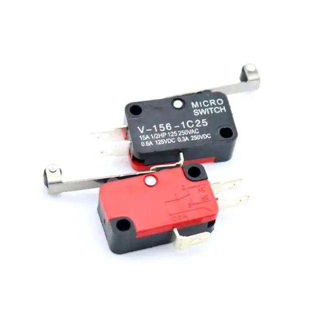 Alt view image 3 of 3 - 10PCS 15A 125/250V Micro Limit Switch Roller Lever Arm Open Close Microswitch V-156-1C25