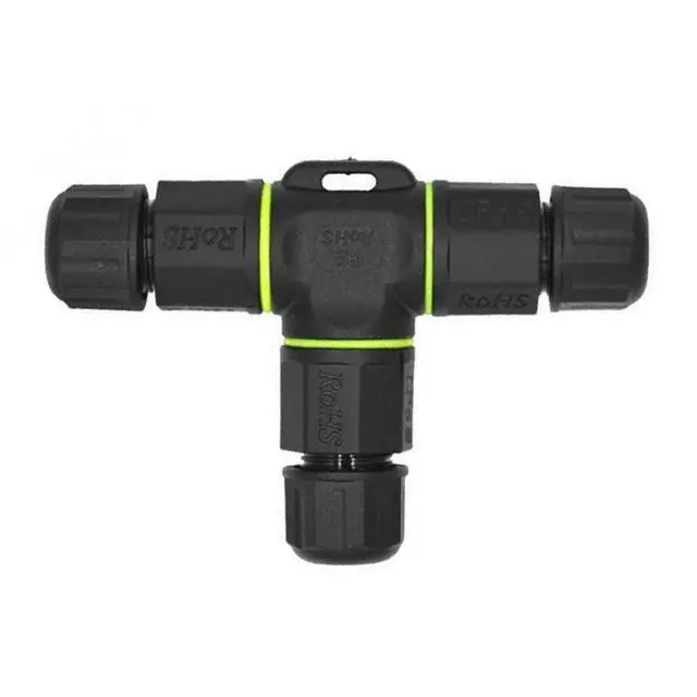 Alt view image 2 of 3 - IP68 Cable Waterproof Joint Connector Three-way Branching Device 4Pin T-type Outdoor Rainproof Wiring Terminal LED Wiring