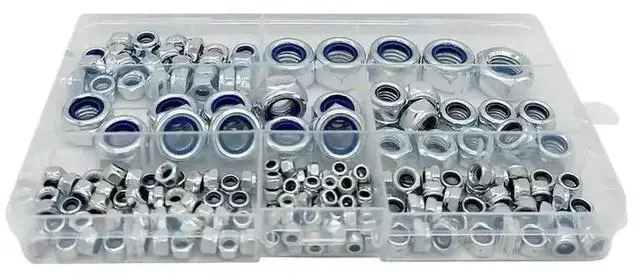 Main image of 175pcs Hex Nylon Insert Self Lock Nut Nylock Locknut Assortment Kit Set M3 M4 M5 M6 M8 M10 M12 Stainless Steel