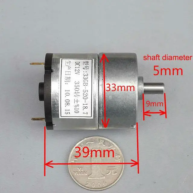 Alt view image 2 of 6 - 33GB-520 170-350 RPM Carbon Brush Motor DC6-12V Reducer Motor Gear Box l Gear Forward and Reverse DC Gear Motor