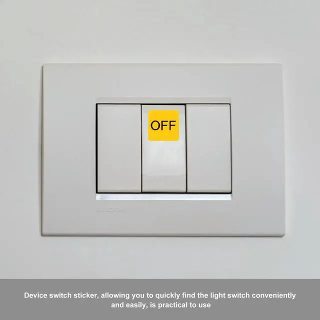 Main image of 20Pcs Device Switch PVC Warning Stickers Easy Apply on Off els for Safety Home Office Bedroom Device Stickers
