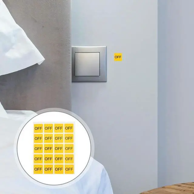 Alt view image 3 of 6 - 20Pcs Device Switch PVC Warning Stickers Easy Apply on Off els for Safety Home Office Bedroom Device Stickers