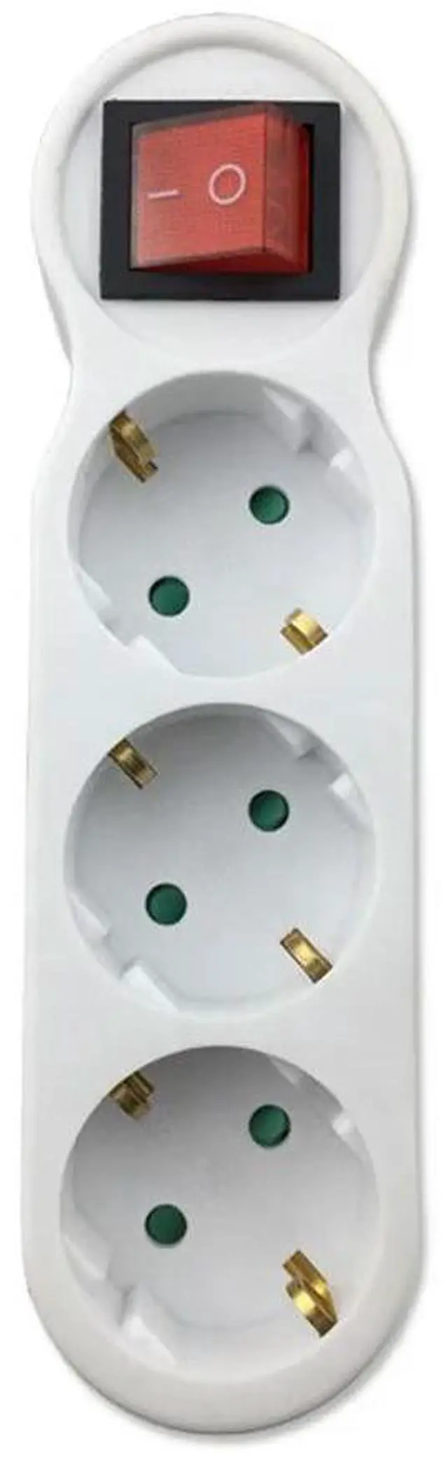 Alt view image 3 of 3 - EU Conversion Socket Plug with Switch AC 110~250V 16A European Type Conversion Plug 1 to 3 Way EU Standard Power Adapter Socket
