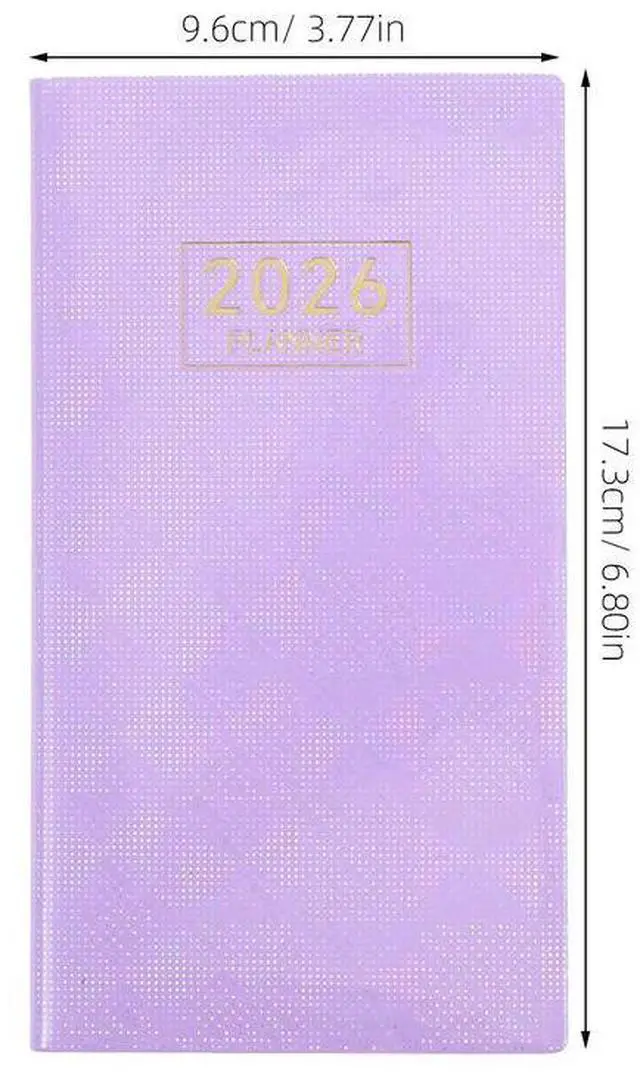 Alt view image 2 of 3 - 2026 A6 Daily Planner Compact Pocket Organizer Faux PU Hardcover Monthly Weekly Schedule Book Sturdy Binding Pocket Planner