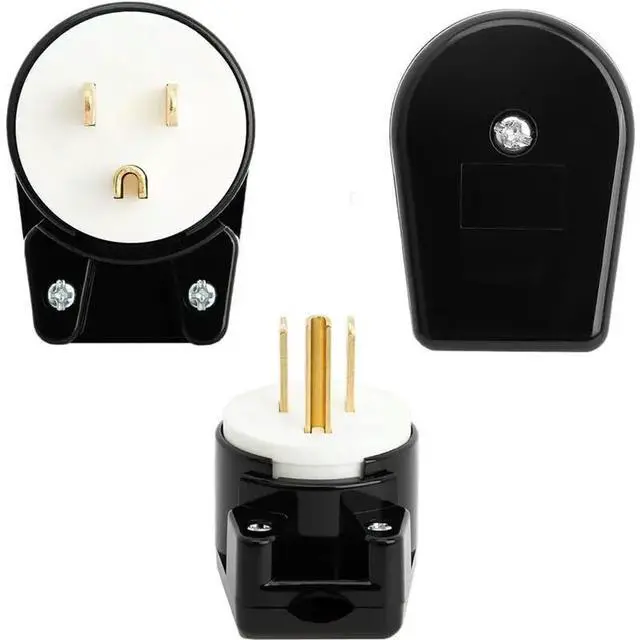 Alt view image 6 of 6 - DIY Rewireable 1 Set/3Pcs Nema 5-15P 90 Degree USA Canada Male Plug, ETL Listed, 15A 125V With 12 Adjustable Directions US