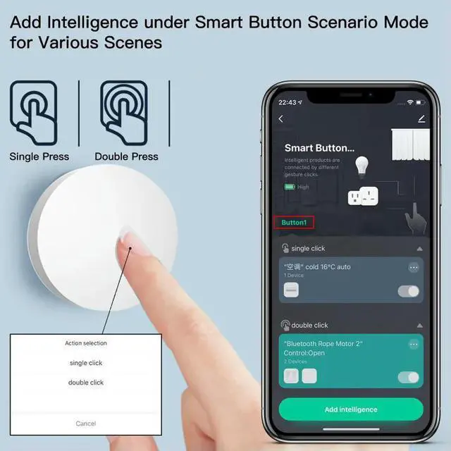 Main image of Button Scene Switch Tuya ZigBee ligent Remote on off Key Controller Multi-scene Linkage Switches Life