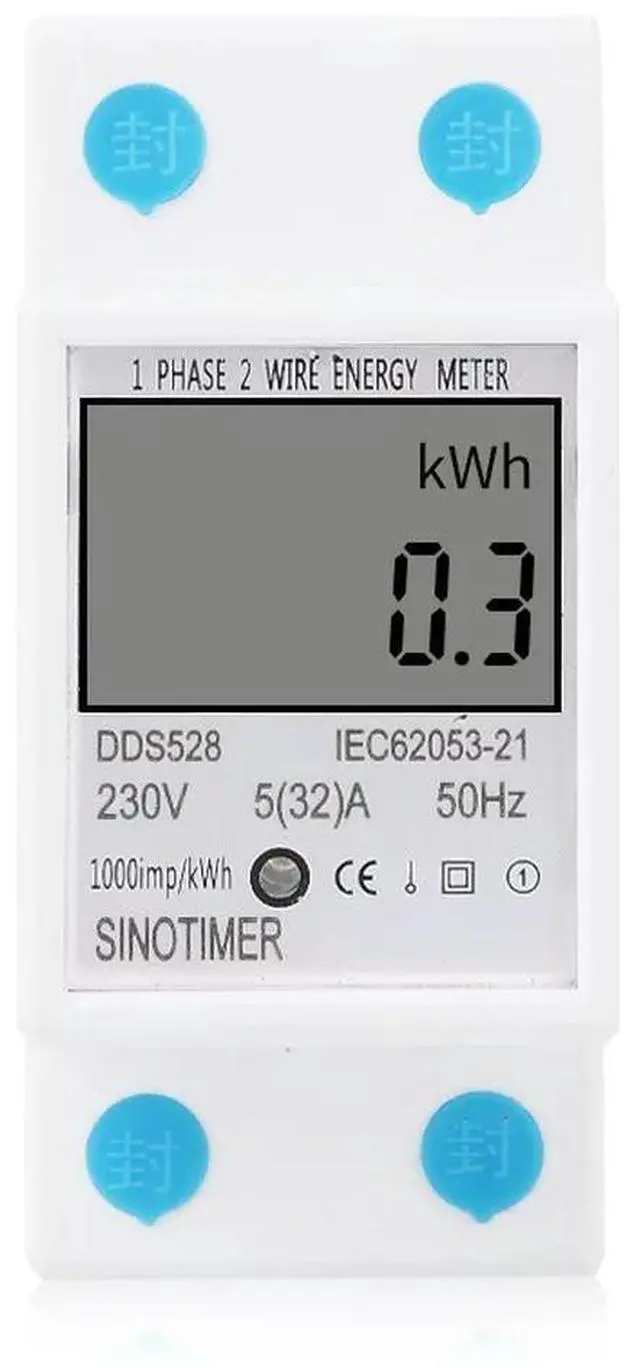 Main image of DDS528 AC 230V Watt Hour Meter DIN Guide LCD Digital Display Power Consumption kWh Multifunction Single Phase