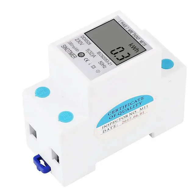 Alt view image 2 of 3 - DDS528 AC 230V Watt Hour Meter DIN Guide LCD Digital Display Power Consumption kWh Multifunction Single Phase
