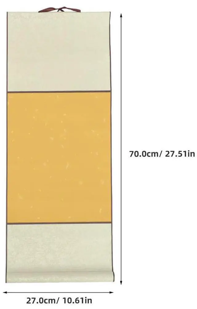 Alt view image 2 of 6 - Blank Chinese Calligraphy Scroll Xuan Paper Vintage Wall Hanging Art Decor for Brush Painting Drawing Practice 27.5x10.6 Inch
