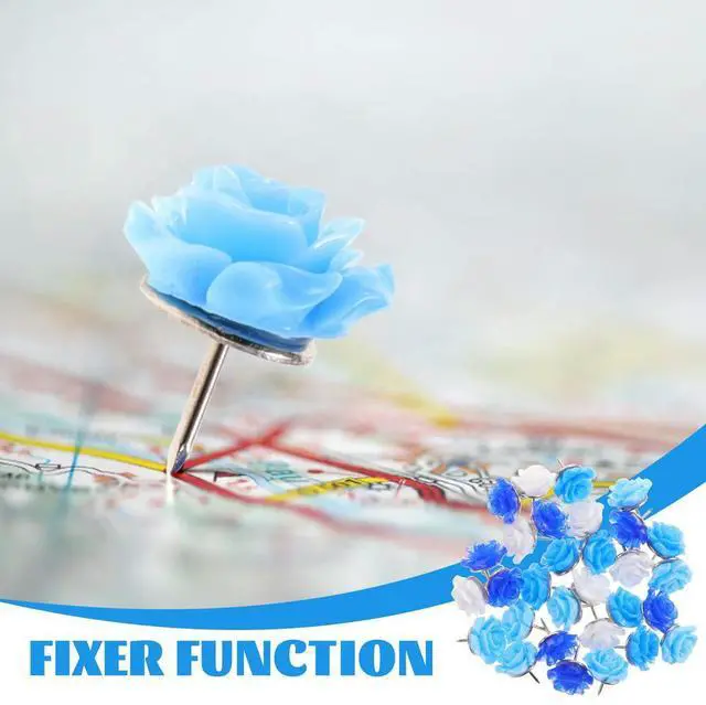 Alt view image 2 of 4 - 30Pcs Flower Shape Push Pins Colorful Delicate Thumbtacks Multi-Function Small Thumb Tacks Map Accessories Daily Use