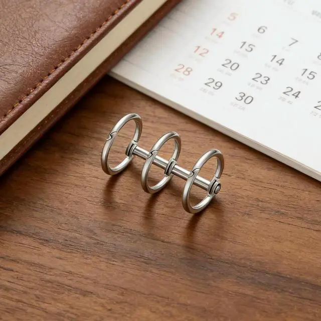 Alt view image 2 of 4 - 8Pcs Premium Rustproof Iron Binding Rings 3-Ring Snap Split Hinge for DIY Notebook Planner Journal Photo Album Document