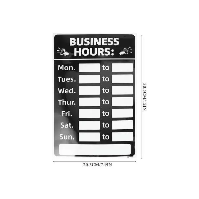 Alt view image 2 of 3 - 1Set Business Hours Sign PVC Sticker Easy to Use for Shop Glass Door Store Operation Hours Opening and Closing Time el