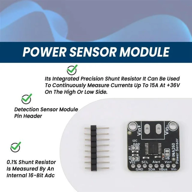 Alt view image 6 of 6 - 2X INA260 Detection Sensor Module High Or Low Side Voltage Current Power Sensor Module