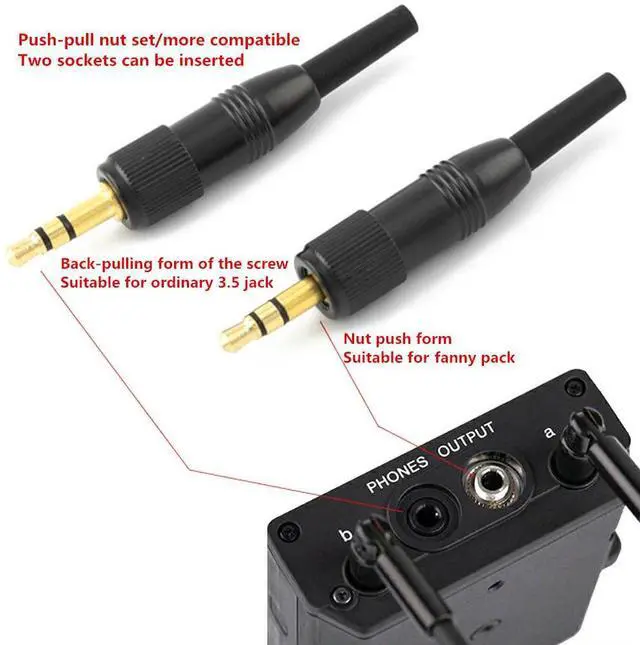 Main image of 2PCS 3.5mm 1/8" SB449B-PG-B Lock Stereo Screw Audio Connector With Locking Microphone Spare Plug 3.5mm Fanny Pack Plug