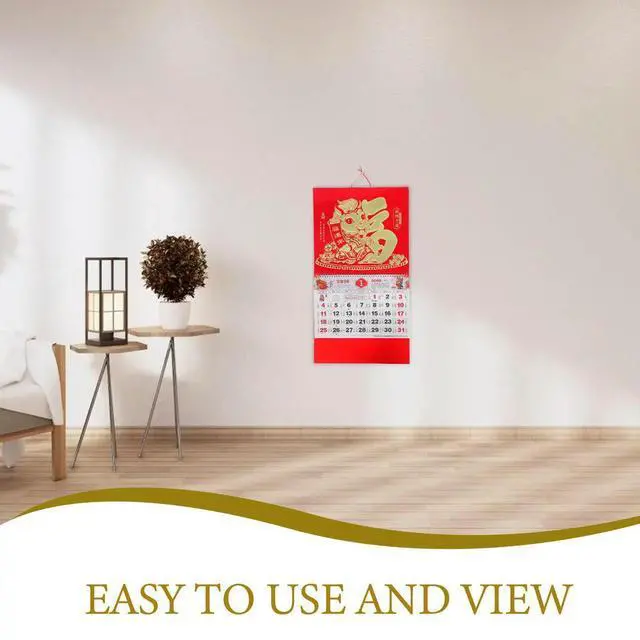 Alt view image 2 of 5 - Gold Foil Horse Year Chinese Wall Calendar Full Year Lunar Calendar with Traditional Almanac Daily Tips for Restaurants Offices