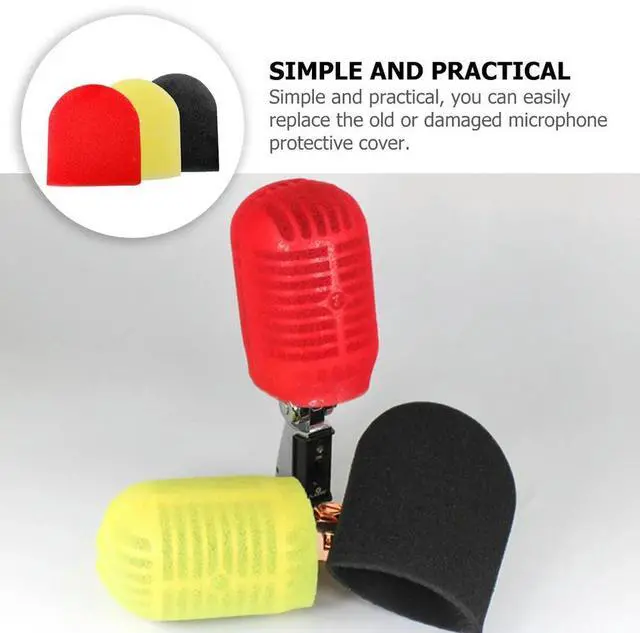 Alt view image 2 of 6 - 15Pcs Thickened Sponge Microphone Covers Lightweight Mic Windproof Protective Sleeve for Stage Conference Ktv Mic Accessory