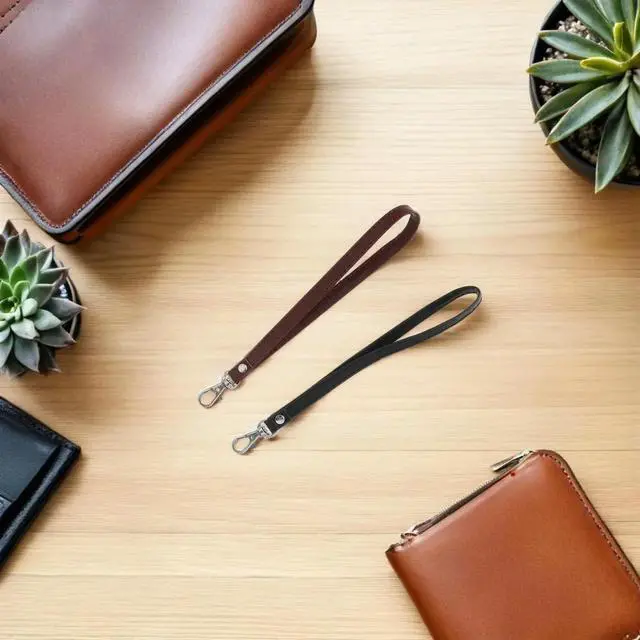 Alt view image 3 of 3 - 4Pcs PU Hand Wrist Strap with Zinc Alloy Quick Release Buckle for Purse Wallet Camera Bag Keys Travel Daily Use Wristlet