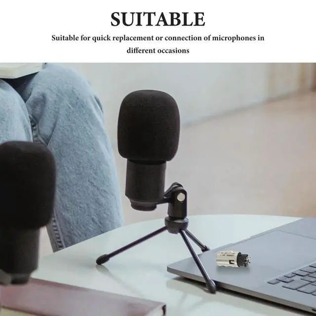 Alt view image 3 of 3 - 4Pcs Microphone Connectors Xlr Female 3 Pin l Shell Adapter Stable Signal Transmission Audio Mic Plug Connector for Studio