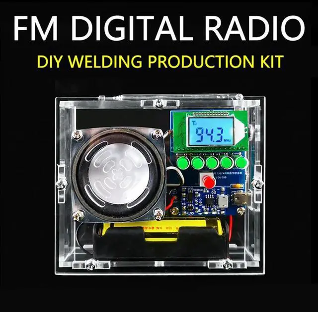 Alt view image 5 of 6 - Rechargeable FM Digital Radio Welding Kit LCD Display DIY Production Parts TJ-56-558
