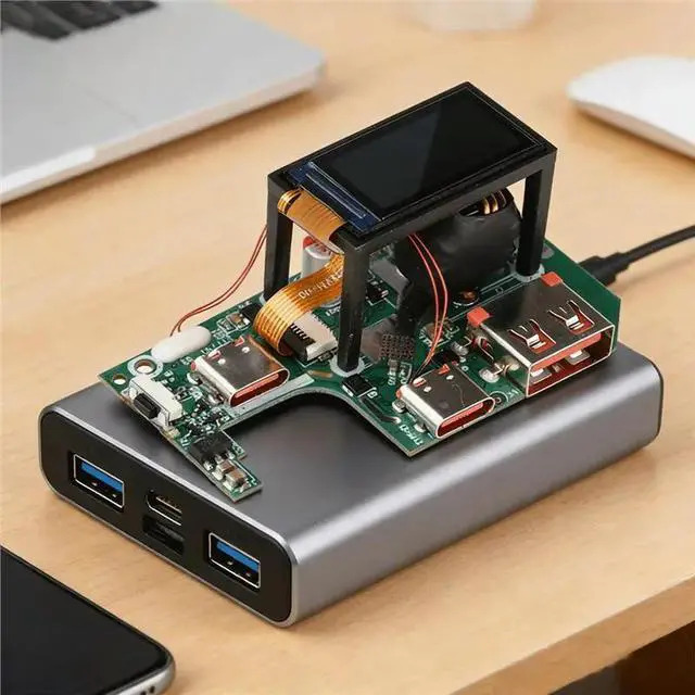 Alt view image 4 of 6 - PD QC Fast Charging Power Bank Mainboard 0.96" Screen 2S 45W/3S 65W Li- Protection DIY Power Supply Module B
