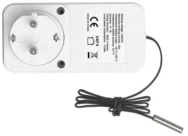 Alt view image 3 of 3 - 16A EU Plug Digital Temperature Controller Socket for Greenhouse Thermostat Switch with Sensing Probe Heating Cooling Switch