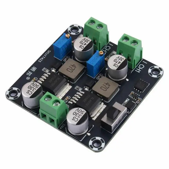Alt view image 3 of 3 - XL4015 Dual-channel Step-down Power Module DC-DC Converter Adjustable Power Board 5-32V to 0.8-30V 5A Max Power Supply Module