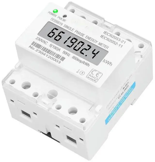 Main image of 4P 100A Energy Meter DDS6619 230VAC Single Phase Economical Household Machinery Digital Display Watt-hour Meter Rail Mounting